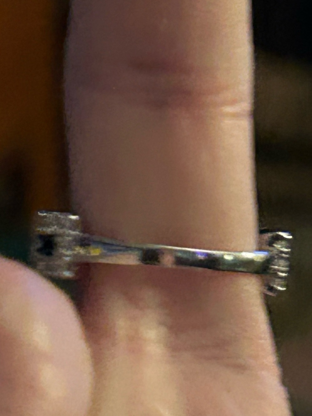 925 Sterling Silver Sapphire & Moissanite Band Ring Size 7 - Picture 2 of 3